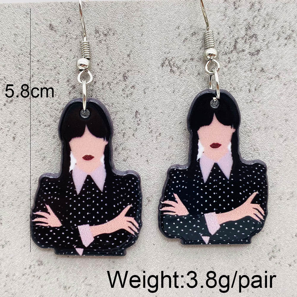 Wholesale Heart Skull Acrylic Earrings